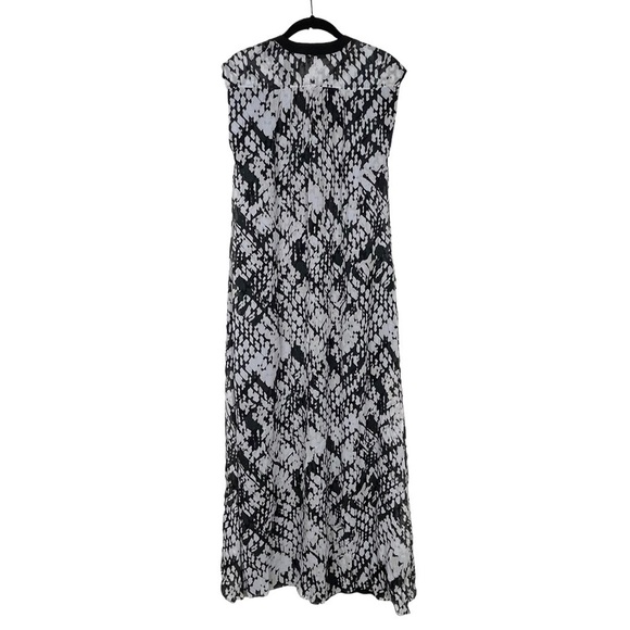 Vince Macadamia Black Basketweave Print Sleeveless Silk Maxi Dress Size XS - Picture 3 of 7